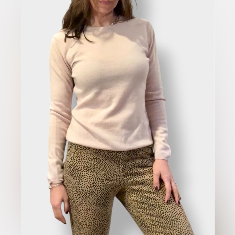 Rossopuro Pink Crewneck Cashmere Sweater